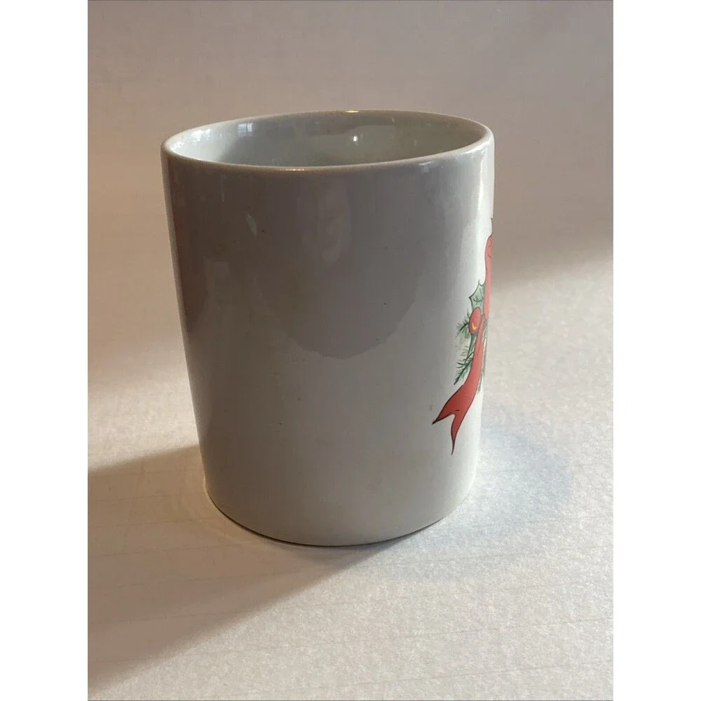 Vintage Christmas Solar Activated Coffee Cup Mug Musical Large Bell Graphic Box